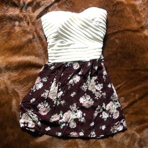 Strapless Floral Summer Dress